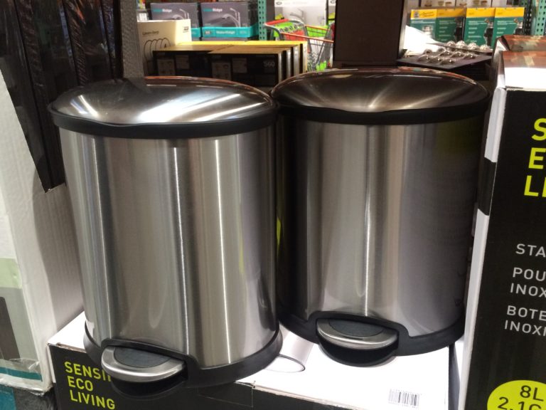Sensible Eco Living 8L Stainless Steel Step Trash Can 2 PK CostcoChaser