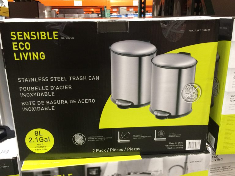 Costco709890SensibleEcoLliving8LStainlessSteelStepTrashCan