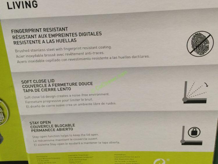 Costco709890SensibleEcoLliving8LStainlessSteelStepTrashCan