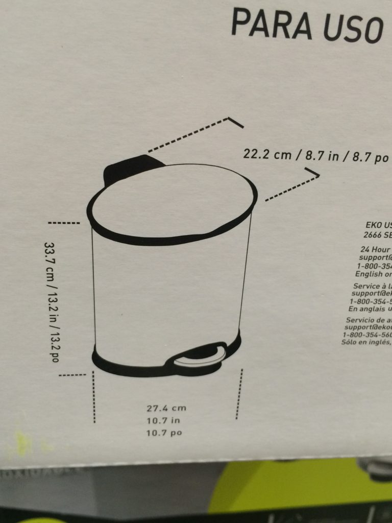 Costco709890SensibleEcoLliving8LStainlessSteelStepTrashCansize CostcoChaser