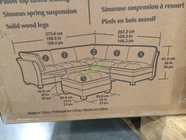 Costco-1041131-6PC-Modular-Fabric-Sectional-size