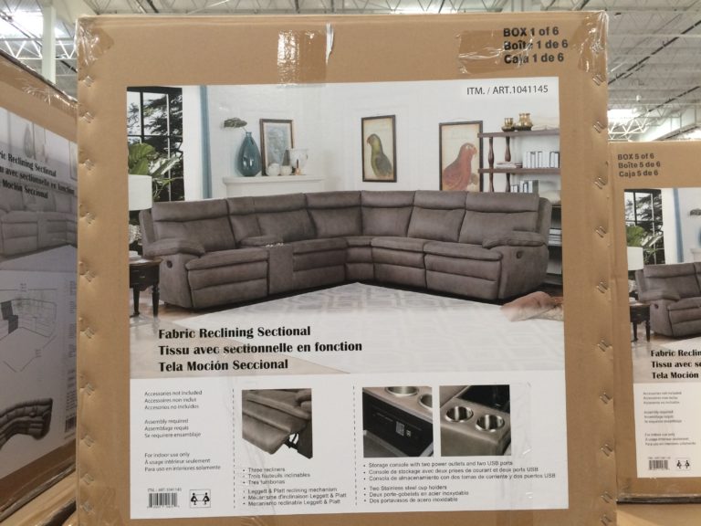 Costco1041145FabricRecliningSectionalbox CostcoChaser