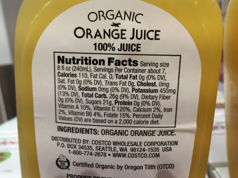 Kirkland Signature Organic Orange Juice 2/59 Ounce Bottles CostcoChaser