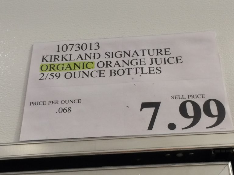 Kirkland Signature Organic Orange Juice 2/59 Ounce Bottles CostcoChaser