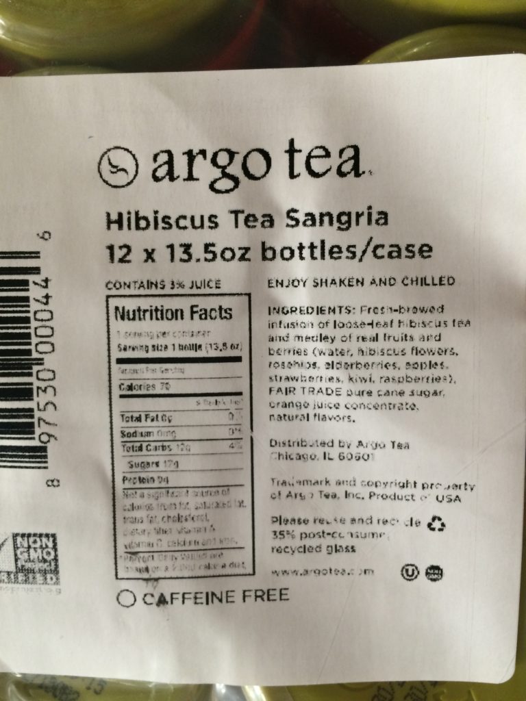 Argo Tea Hibiscus Sangria is all natural and Real ingredients with purpose....