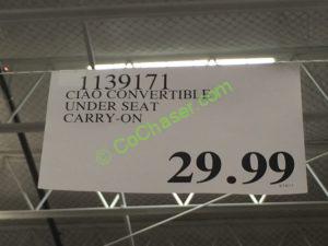 Costco-1139171-CIAO-Convertible-Under-Seat-Carry-On-tag