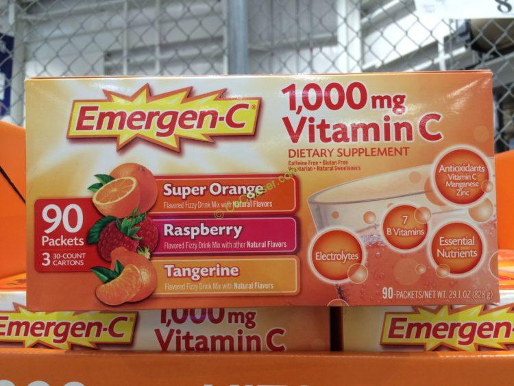 Emergen-C Vitamin C 1000MG 90 CT Variety Pack