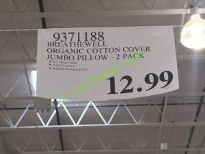 Costco-9371188-Breathwell-Organic-Cotton-Cover-Jumbo-Pillow-tag
