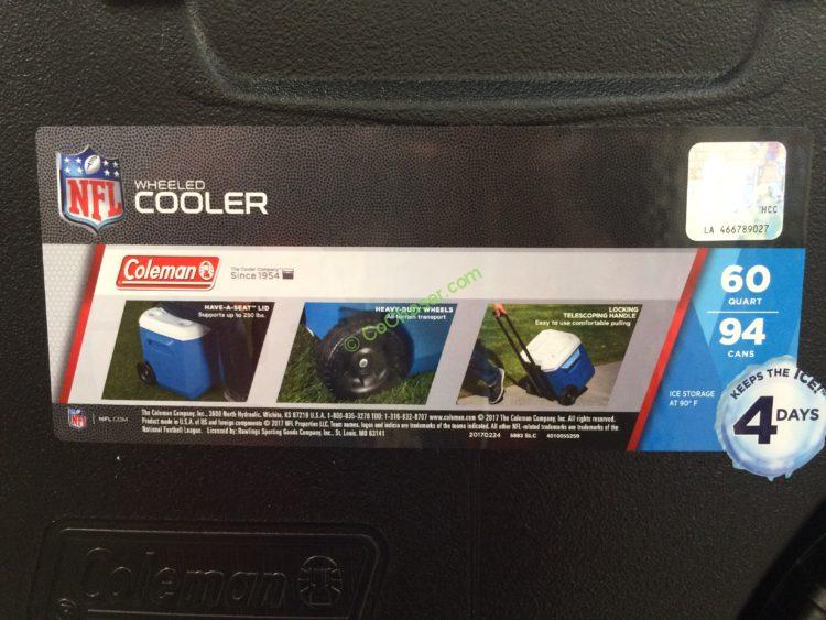 Costco969460Coleman60QuartRollingCoolerDetroitLionsface CostcoChaser