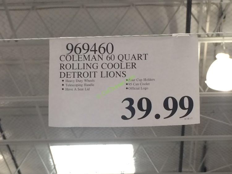 Costco969460Coleman60QuartRollingCoolerDetroitLionstag CostcoChaser