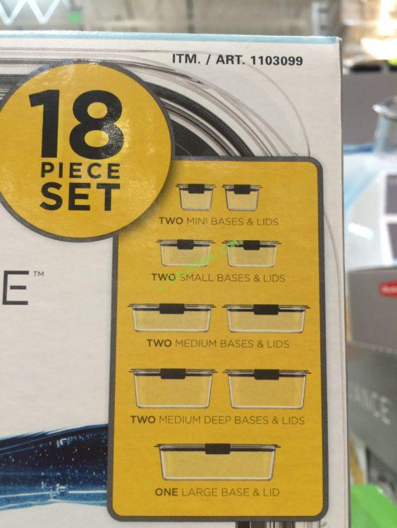 Costco1103099RubbermaidBrilliance18PCFoodStorageSetitem