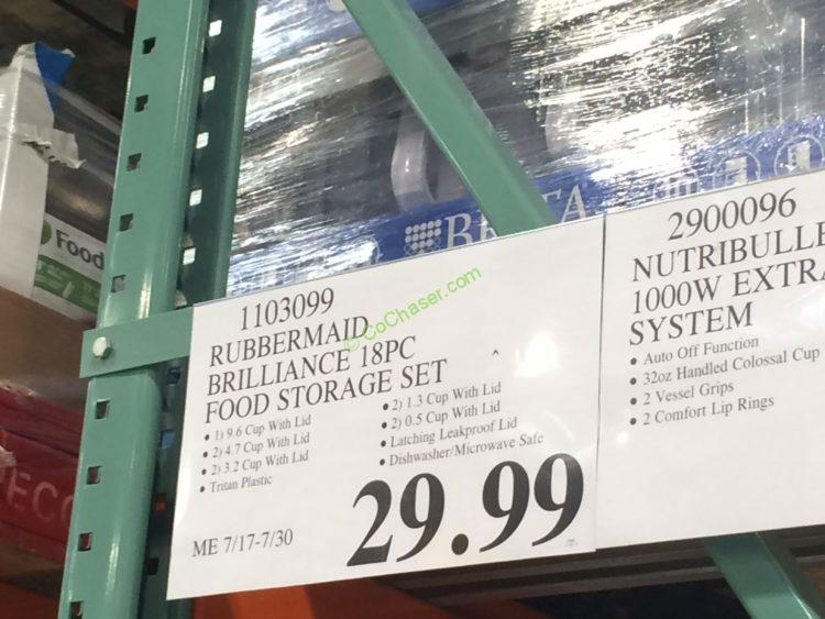 Costco1103099RubbermaidBrilliance18PCFoodStorageSettag