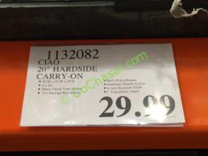 Costco-1132082-CIAO-20-Hardside-Carry-On-tag