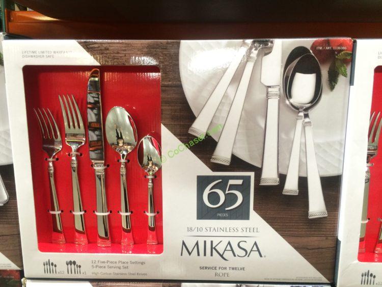 Costco1136386Mikasa65PCFlatwareSet1810StainlessSteelbox