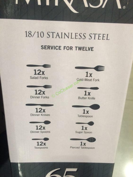 Costco1136386Mikasa65PCFlatwareSet1810StainlessSteelitem
