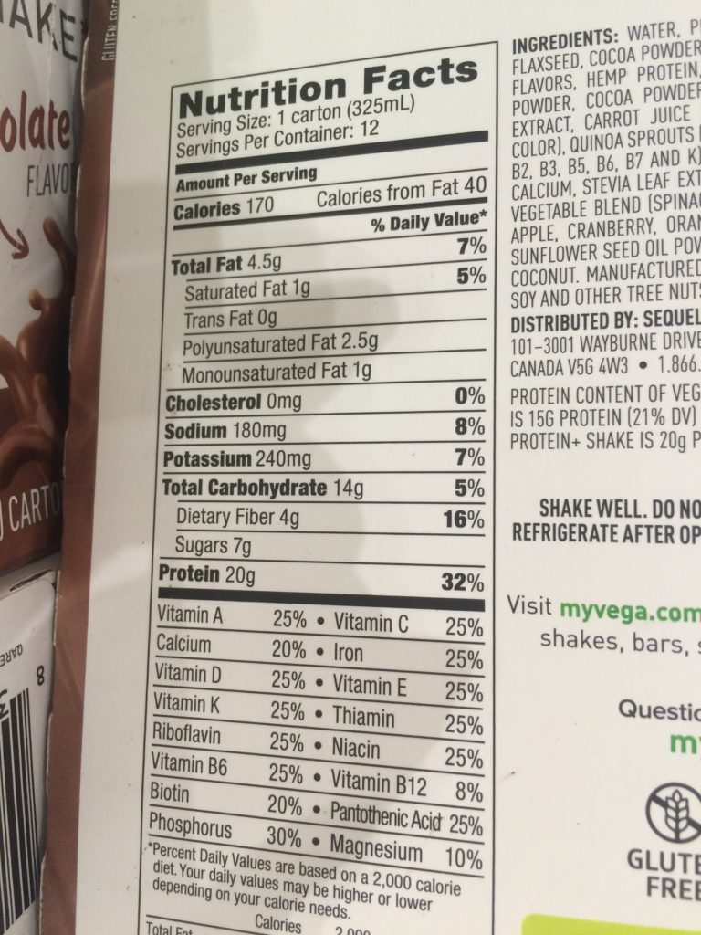 Costco1138147VegaProteinShakesChocolatechart CostcoChaser