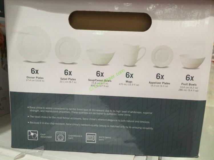 Costco1082163MikasaTrellisBoneChina36PCDinnerwareSetitem