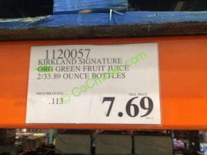 Costco-1120057-Kirkland-Signature-Organic-Green-Fruit-Juice-tag