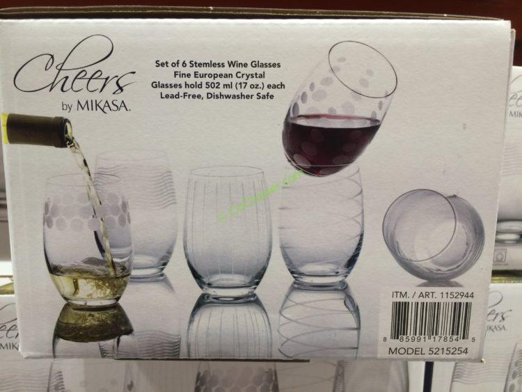 Mikasa Cheers Stemless Glass 6PC Set CostcoChaser