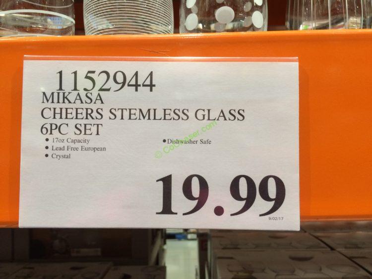 Mikasa Cheers Stemless Glass 6PC Set CostcoChaser