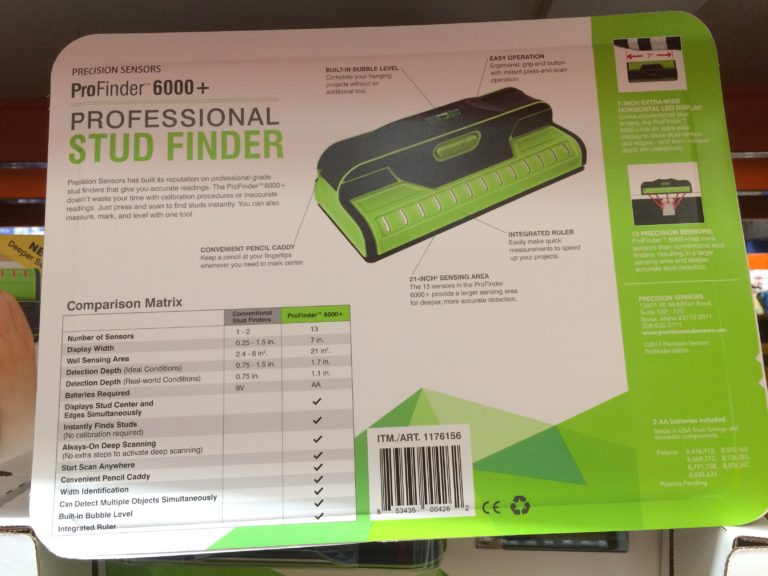 Costco1176156PrecisionSensorsProfessionalStudFinderback