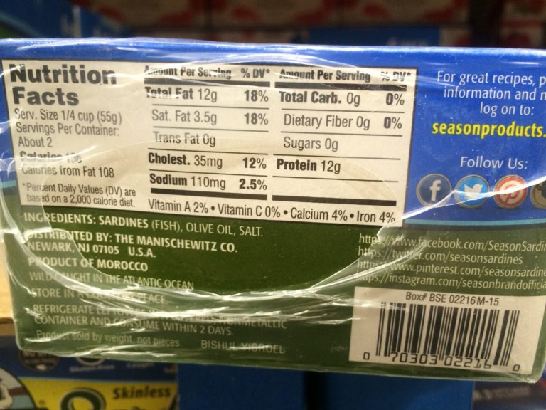 Season Sardines Boneless/Skinless 6/4.375 Ounce Cans CostcoChaser