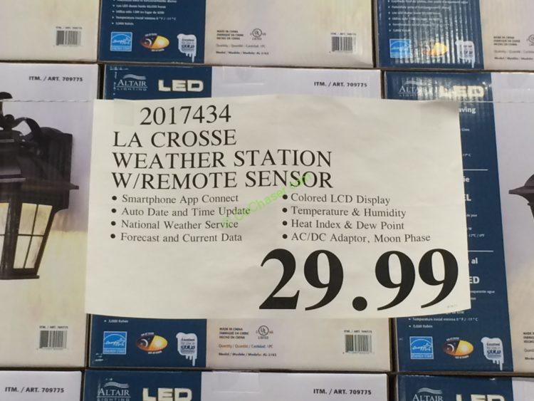 Costco2017434LACrosseWeatherStationwithRemoteSensortag