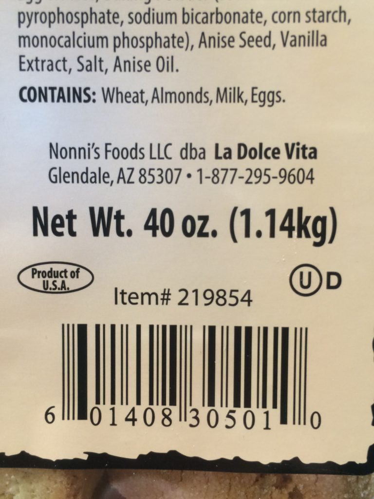 Costco219854LADolceVitaItalianBiscottibar CostcoChaser
