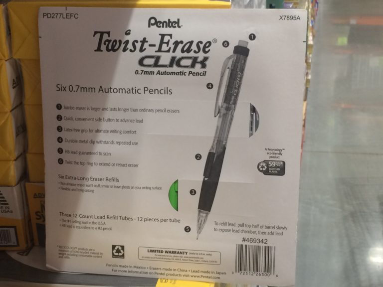 Costco469342PentelTwistEraseClickMechanicalPencilback