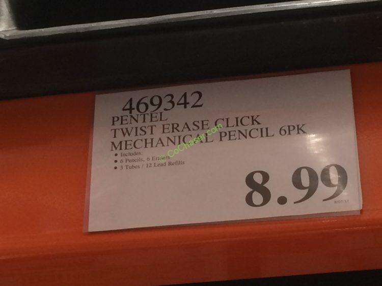 Pentel Twist Erase Click Mechanical Pencil 6PK CostcoChaser