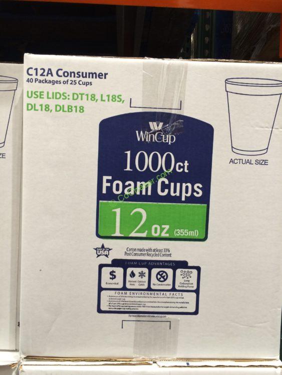 Wincup 12 OZ Foam Cup 1000 Count