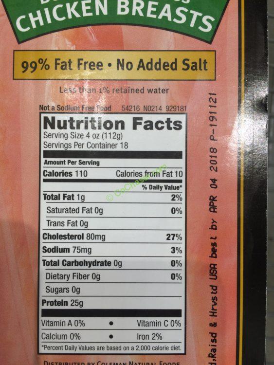 Costco654874ColemanNaturalFoodsChickenBreastschart CostcoChaser