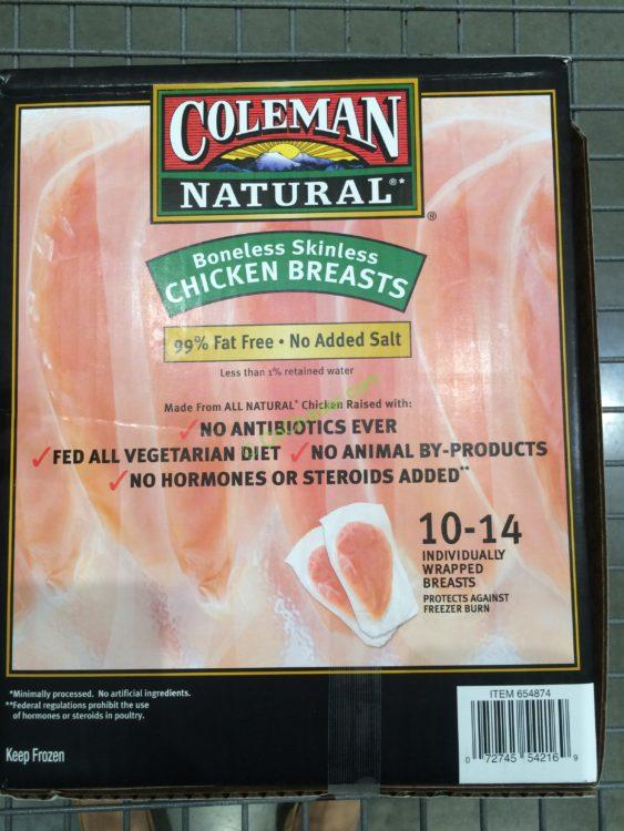 Coleman Natural Foods Chicken Breasts 4.5 Pound Box
