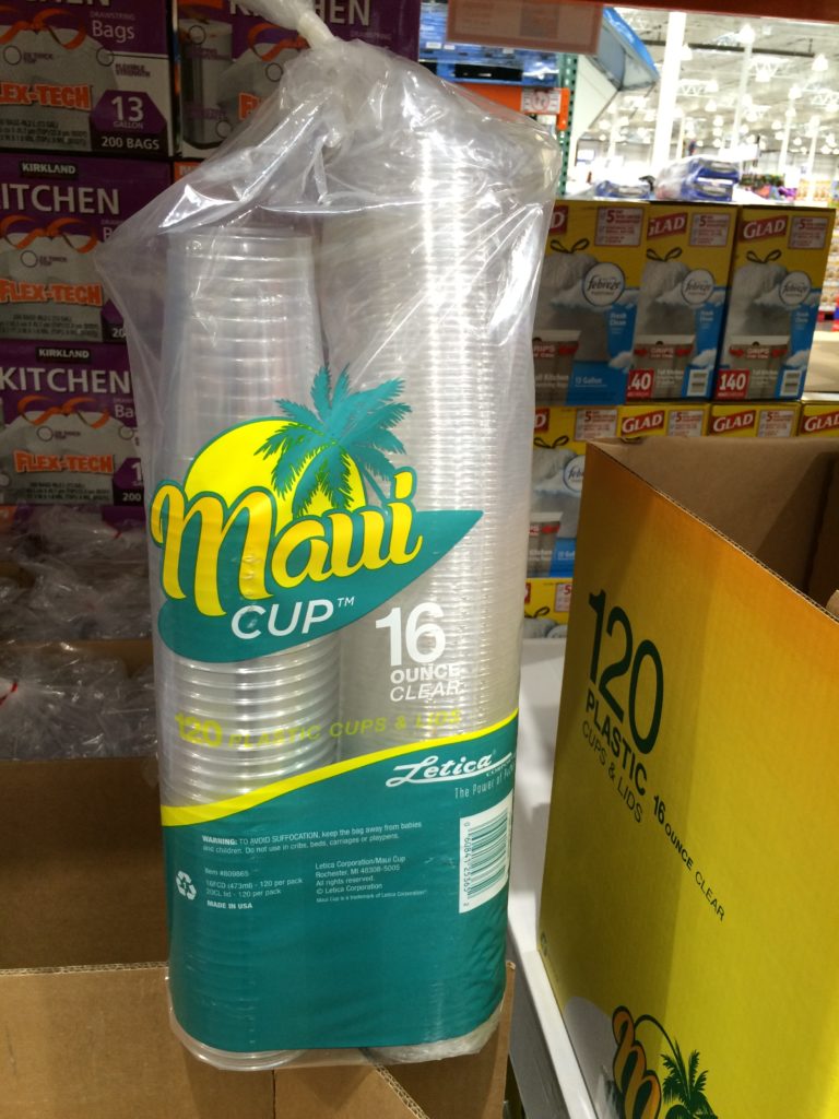 MAUI 16 OZ Clear Cup & Lids 120 Count CostcoChaser