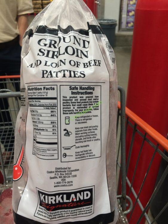 Costco88742KirklandSignatureGroundBeefPattieschart CostcoChaser
