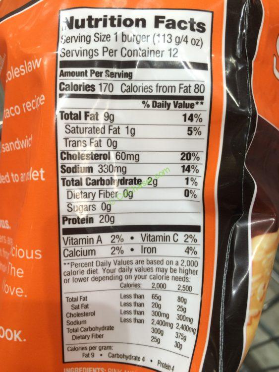 Costco16594TridentSeafoodsAlaskanSalmonBurgerchart CostcoChaser