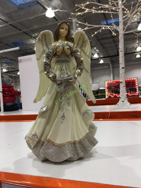 16” Angel with LED Wreath