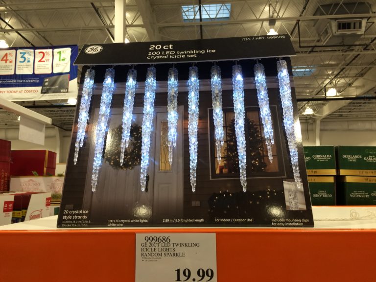 GE LED Twinkling Icicle Lights Random Sparkle, 20count CostcoChaser