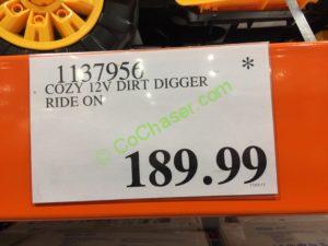 Costco-1137956-Cozy-12V-Dirt-Digger-Ride-On-tag