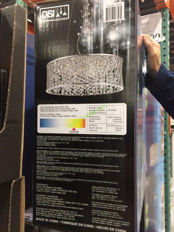 Costco1182638DSI6LightLEDPendantAdjustableback CostcoChaser