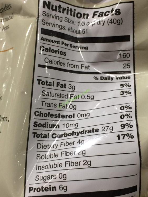 Costco150452CoachsOatsWholeGrainOatmealchart CostcoChaser