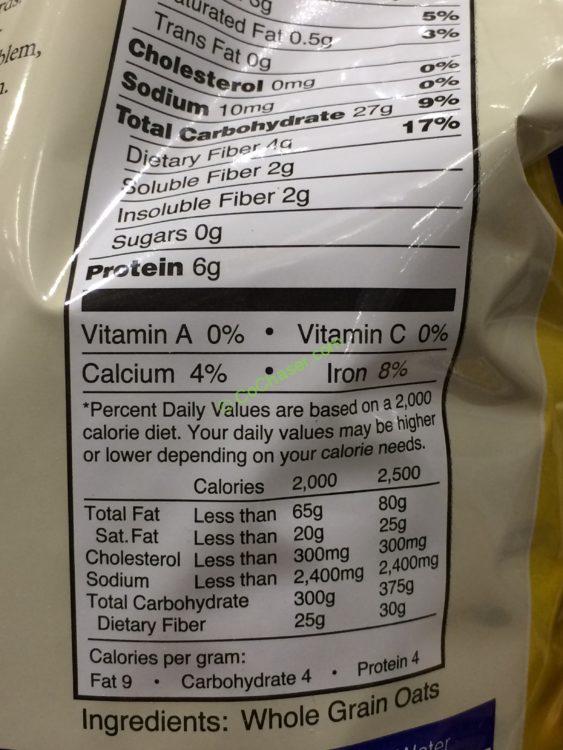Costco150452CoachsOatsWholeGrainOatmealchart1 CostcoChaser