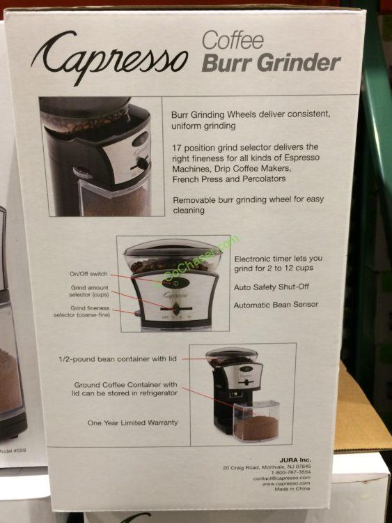 Costco525887CapressoCoffeeBurrGrinderback CostcoChaser