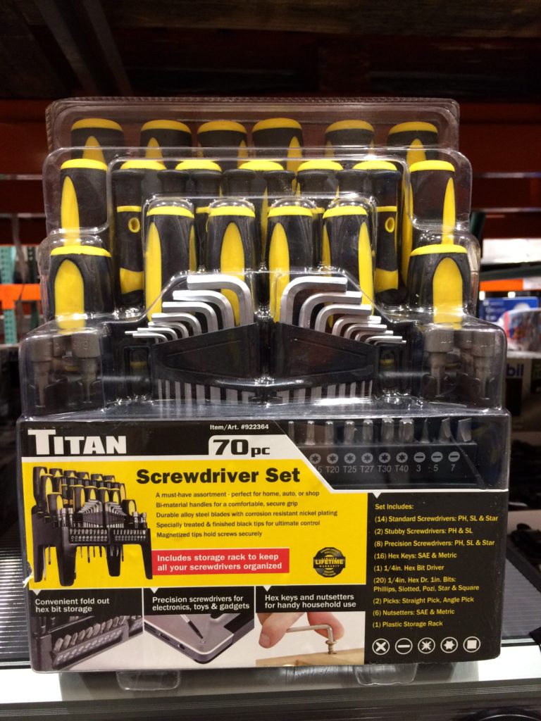 Titan 70PC Screwdriver Set with Storage Rack CostcoChaser