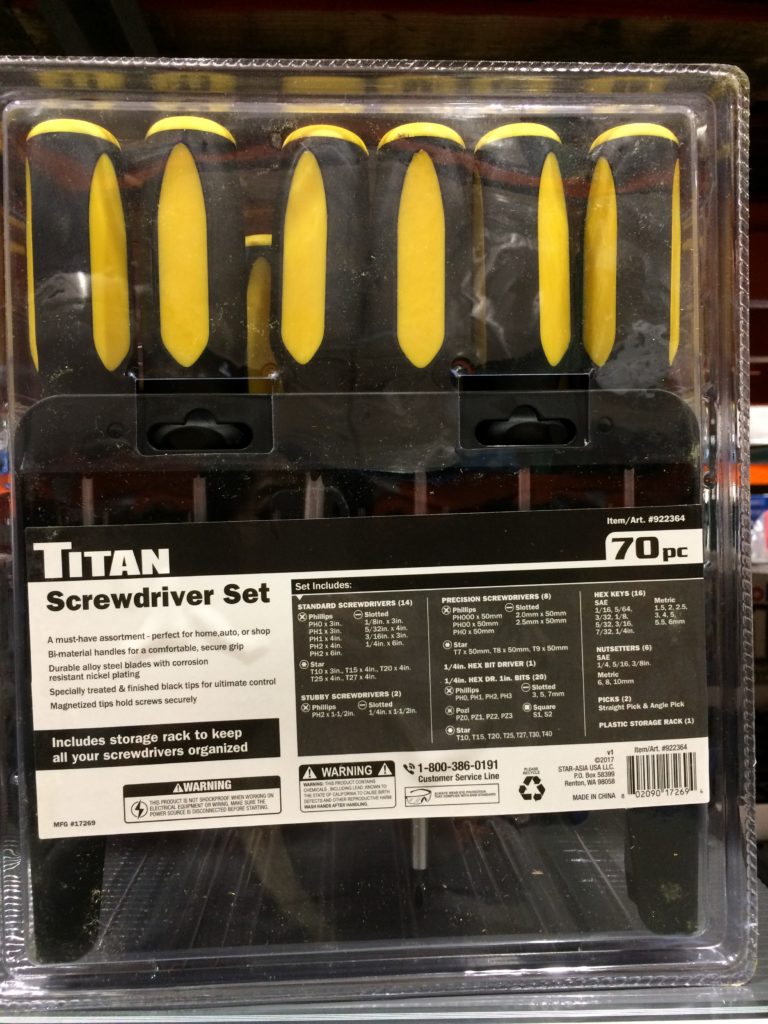 Costco922364Titan70PCScrewdriverSetinf CostcoChaser