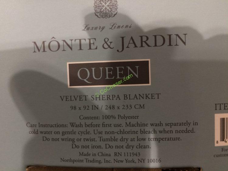 Monte & Jardin Velvet Sherpa Blanket, Queen & King CostcoChaser