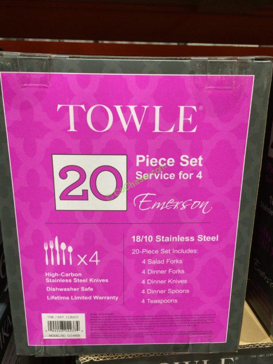 Costco1136472TowleEmerson1810StainlessSteel20pieceFlatwareSet