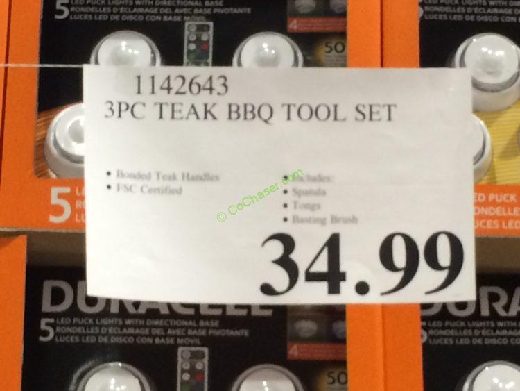 Costco1142643SchmidtBrothers3P BondedTeakBBQToolSettag