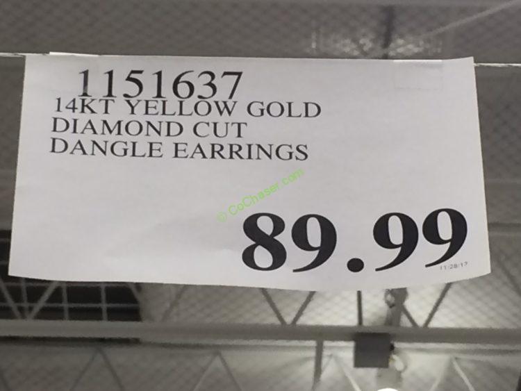 Costco115163714ktYellowGoldDiamondCutDangleEarringstag