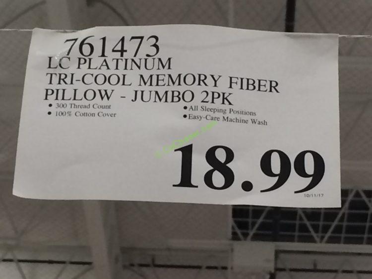 Costco761473LCPlatinumTriCoolMemoryFiberPillowJumbotag
